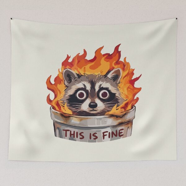 Item preview, Dumpster Fire Raccoon This Is Fine designed and sold by Gkinoki.