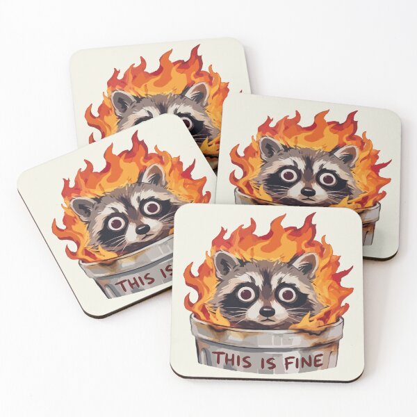 Item preview, Dumpster Fire Raccoon This Is Fine designed and sold by Gkinoki.