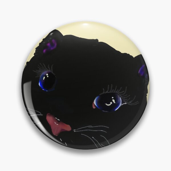 Item preview, Cute Black Cat with Pink Nose and Big Blue Eyes designed and sold by CelumV.