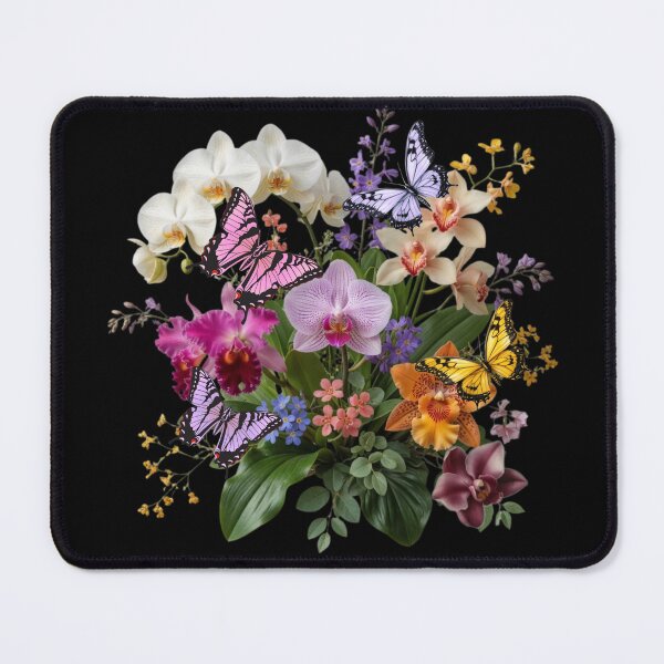 Item preview, Colorful Orchid Garden with Butterflies – Floral Botanical Art designed and sold by Classic Chaos Creations.