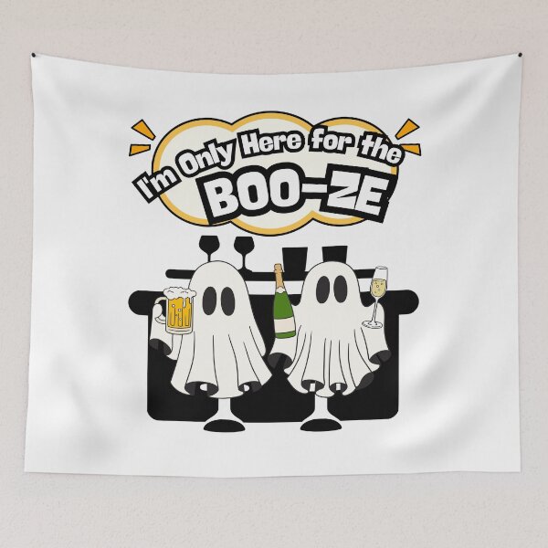 Item preview, I'm Only Here for the Booze Ghost Shirt Funny Halloween Drinking Gift designed and sold by E20STUDIO.