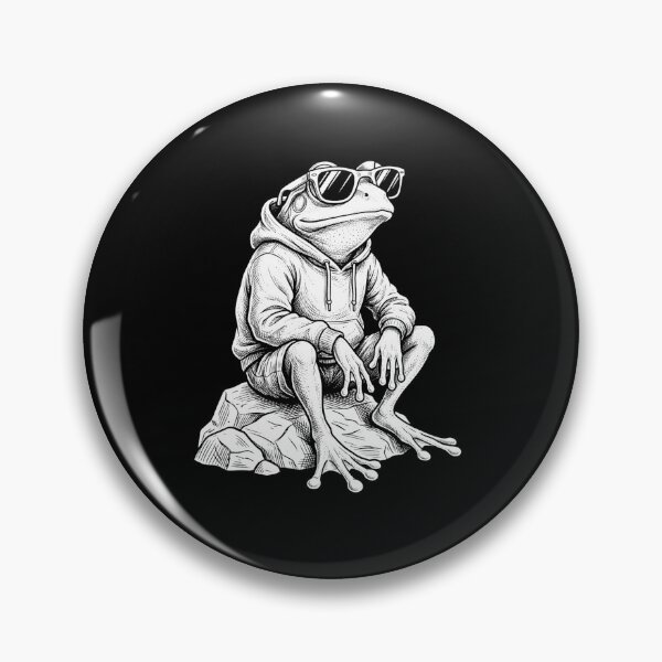 Item preview, Cool Frog in Hoodie and Sunglasses Streetwear Monochrome Design designed and sold by MiALopezArt.