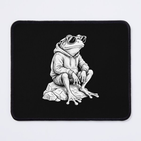 Item preview, Cool Frog in Hoodie and Sunglasses Streetwear Monochrome Design designed and sold by MiALopezArt.
