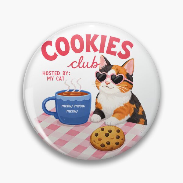Item preview, Cute Calico Cat Cookies Club – Meow Meow Coffee & Cookie Lover designed and sold by zycs.