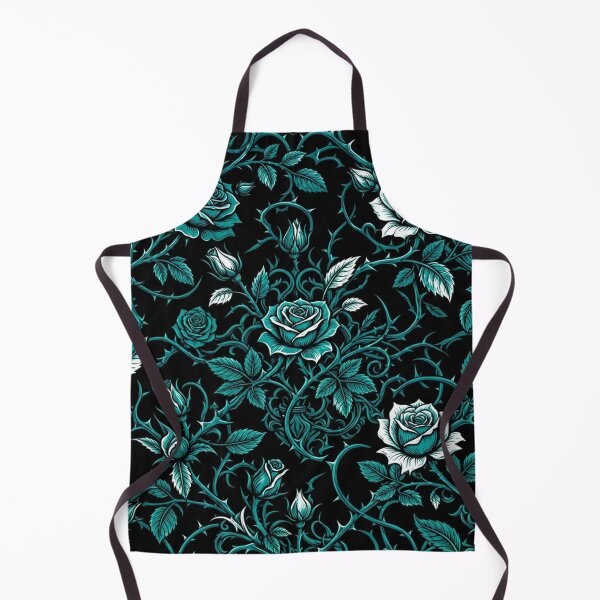 Item preview, Dark Teal Gothic Rose Floral Pattern designed and sold by Owcomm.