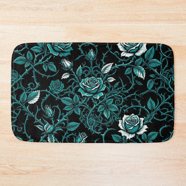 Item preview, Dark Teal Gothic Rose Floral Pattern designed and sold by Owcomm.