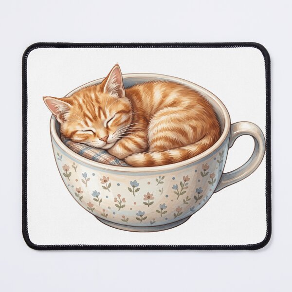 Item preview, Sleepy Orange Tabby Cat Curled Inside - Cozy Design designed and sold by larbimalki.