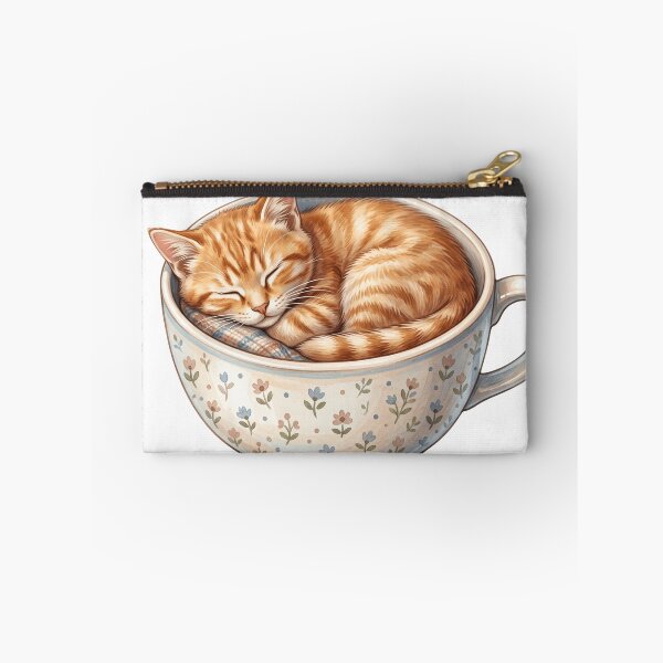 Item preview, Sleepy Orange Tabby Cat Curled Inside - Cozy Design designed and sold by larbimalki.