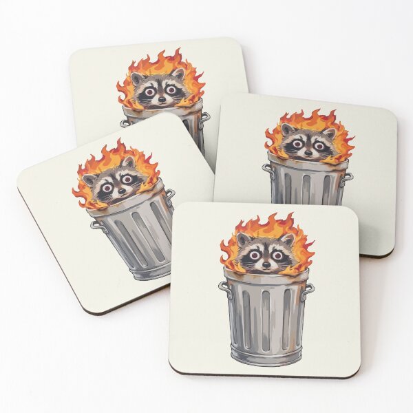 Item preview, Dumpster Fire Raccoon designed and sold by Gkinoki.