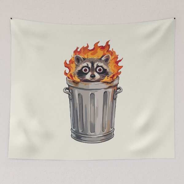 Item preview, Dumpster Fire Raccoon designed and sold by Gkinoki.