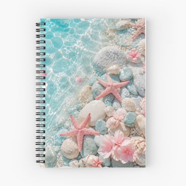 Item preview, Kawaii Coastal Beach Life Cute Starfish and Ocean Waves  designed and sold by Palette & Hue.