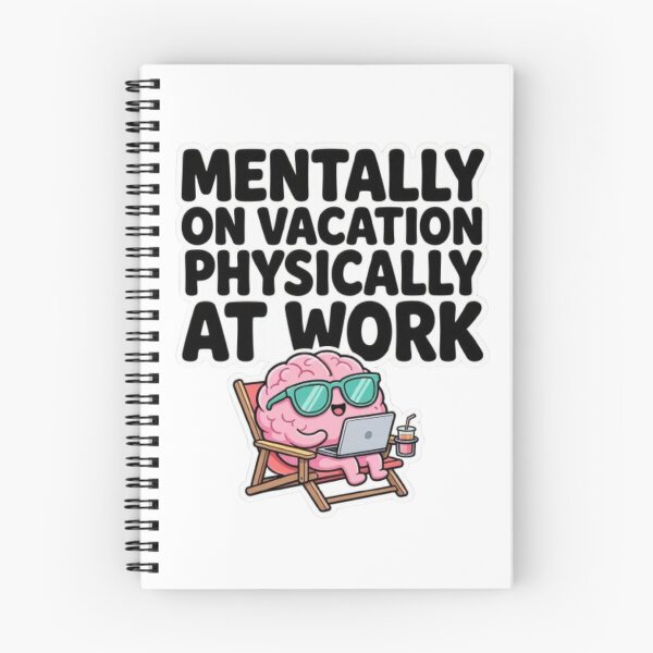 Item preview, Mentally On Vacation Physically At Work Funny Brain Sticker designed and sold by Interactive-Art.