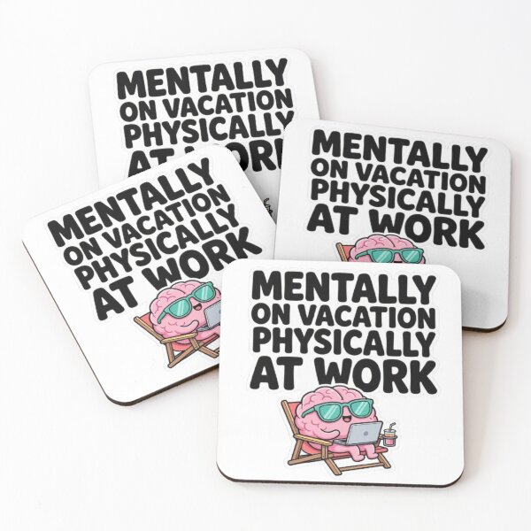 Item preview, Mentally On Vacation Physically At Work Funny Brain Sticker designed and sold by Interactive-Art.