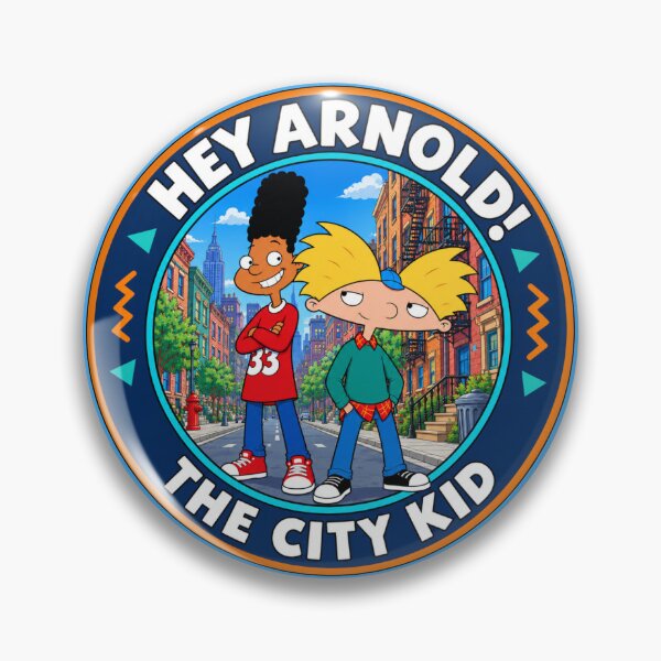 Item preview, Hey Arnold The City Kid Retro Badge - Hey Arnold Drawing Anime 90s Art designed and sold by killem667.