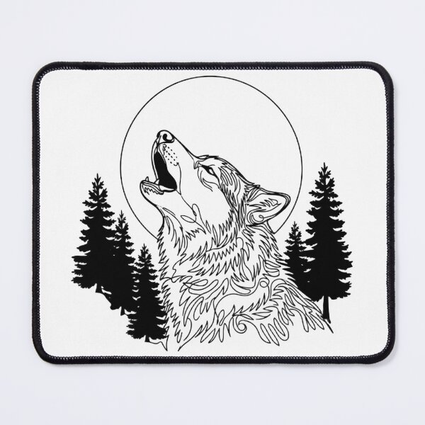 Item preview, Husky Howling At A Full Moon - Line art Design designed and sold by larbimalki.