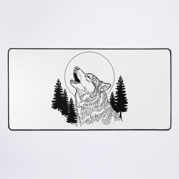 Item preview, Husky Howling At A Full Moon - Line art Design designed and sold by larbimalki.