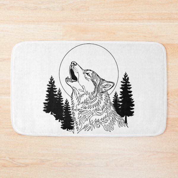 Item preview, Husky Howling At A Full Moon - Line art Design designed and sold by larbimalki.