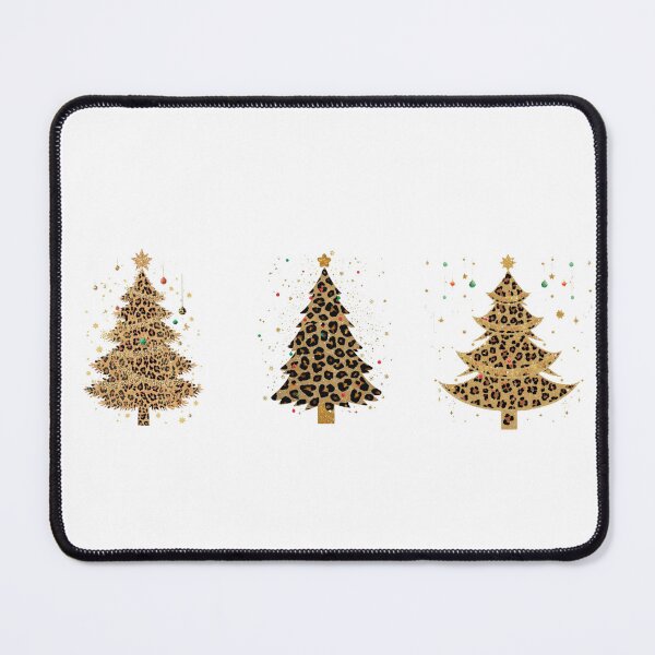 Item preview, Glam Leopard Print Christmas Trees Glitter Pattern Art designed and sold by VibranPalette.
