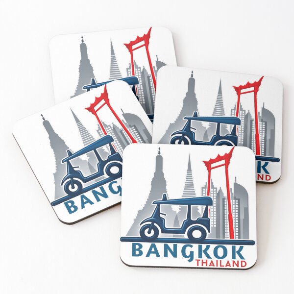 Item preview, Bangkok Thailand Tuk Tuk and Giant Swing Vector Art designed and sold by Nicha Studio.