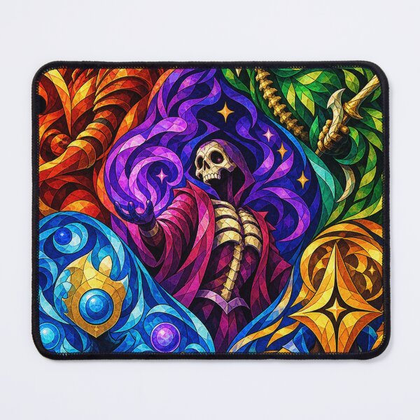 Item preview, Elemental Necromancer Stained Glass Fantasy designed and sold by Manu785.