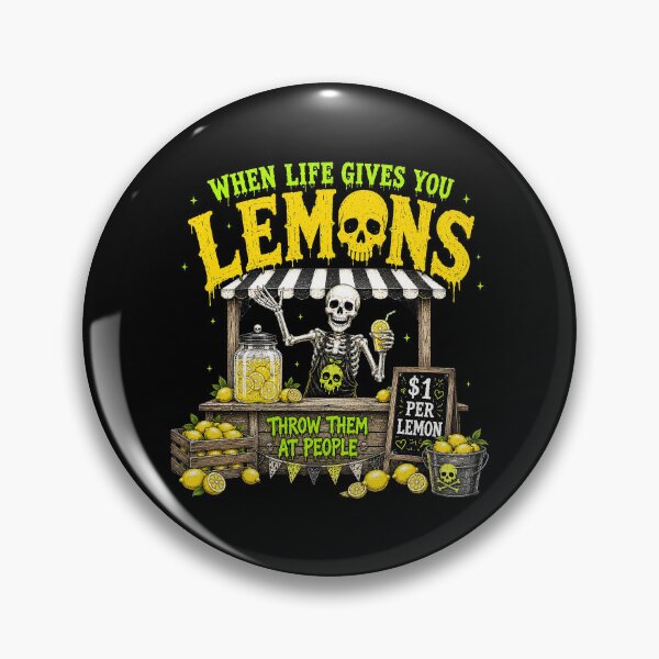 Item preview, When Life Gives You Lemons Throw Them At People Skeleton Lemonade Stand designed and sold by DAM Creative ⭐⭐⭐⭐⭐.