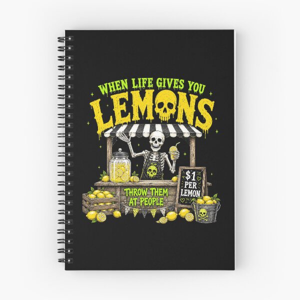 Item preview, When Life Gives You Lemons Throw Them At People Skeleton Lemonade Stand designed and sold by DAM Creative ⭐⭐⭐⭐⭐.