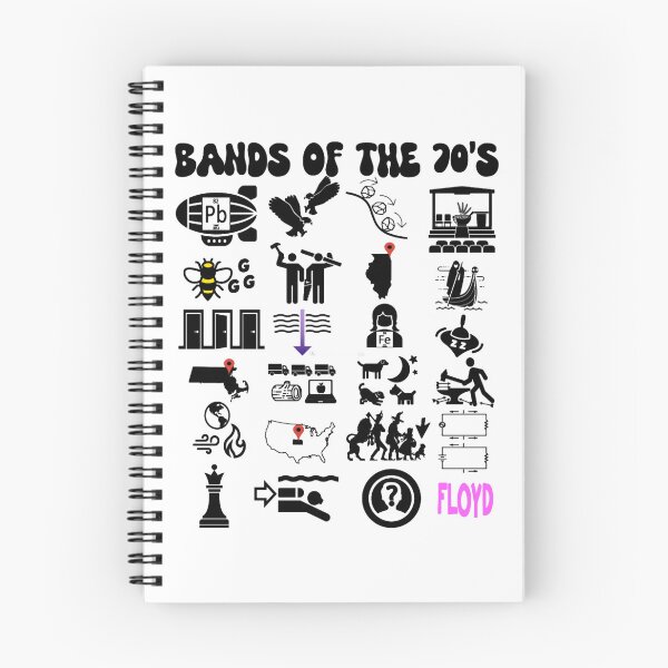 Item preview, funny nerdy iconic rock bands of the 70s black text designed and sold by JuanGabriel0.