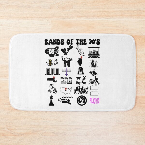 Item preview, funny nerdy iconic rock bands of the 70s black text designed and sold by JuanGabriel0.