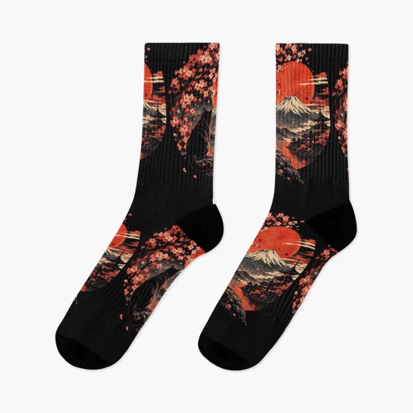 Item preview, Black Cat & Red Moon Japanese Mountain designed and sold by Manu785.