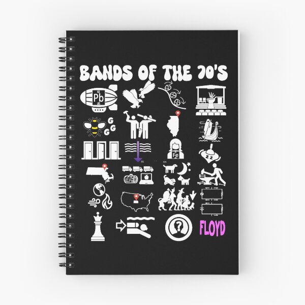 Item preview, funny nerdy iconic rock bands of the 70s white text designed and sold by JuanGabriel0.