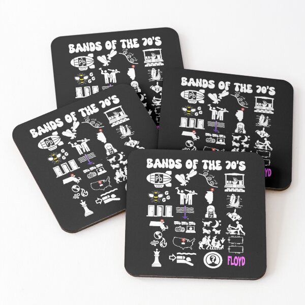 Item preview, funny nerdy iconic rock bands of the 70s white text designed and sold by JuanGabriel0.