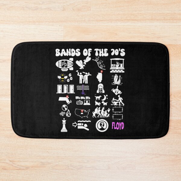Item preview, funny nerdy iconic rock bands of the 70s white text designed and sold by JuanGabriel0.
