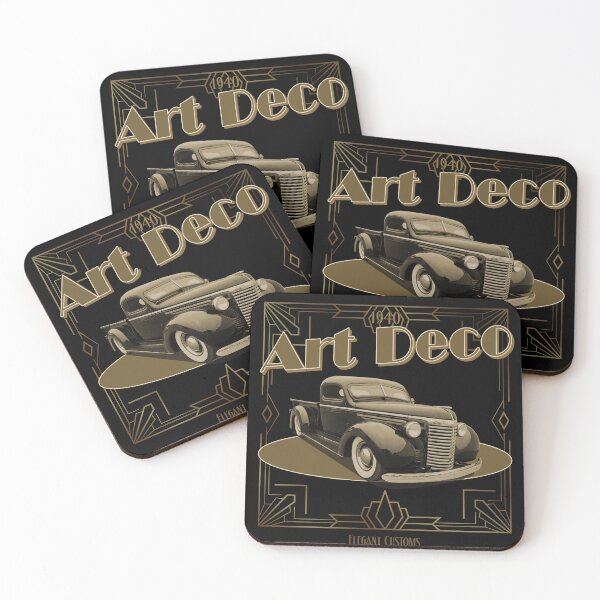Item preview, 1940 Truck Chopped Art Deco with text Lowrider, Kustom, Hot Rod, Muscle Car designed and sold by Elegant Customs.