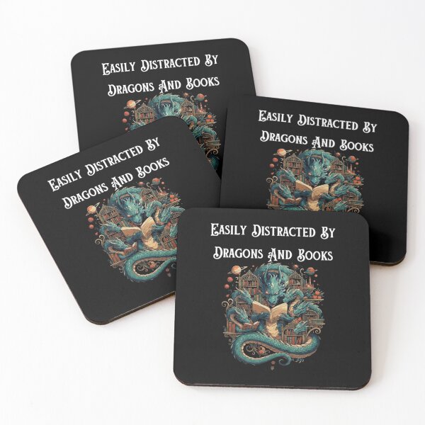 Item preview, Easily Distracted by Dragons and Books Fantasy Reader Design designed and sold by Ostericaimusa.
