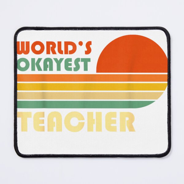 Item preview, World's Okayest Teacher - Retro Vintage Funny Teacher T-Shirt designed and sold by Magoya Store ⭐⭐⭐⭐⭐.