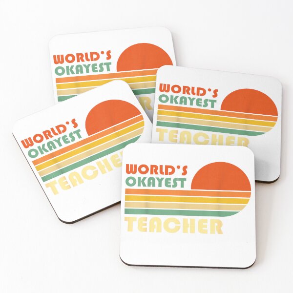 Item preview, World's Okayest Teacher - Retro Vintage Funny Teacher T-Shirt designed and sold by Magoya Store ⭐⭐⭐⭐⭐.