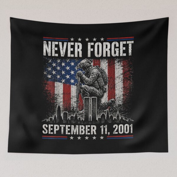 Item preview, Never Forget September 11 2001 Memorial Day USA Flag designed and sold by AmberWild.