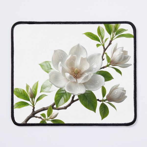 Item preview, Elegant 3D White Magnolia Blossom Botanical Branch designed and sold by meghnad.