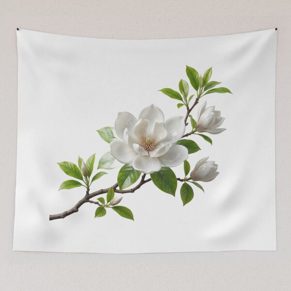 Item preview, Elegant 3D White Magnolia Blossom Botanical Branch designed and sold by meghnad.