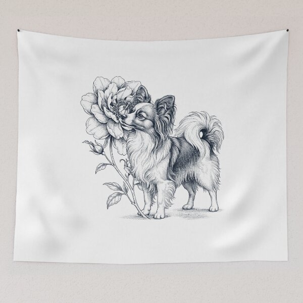 Item preview, Papillon Smell Flower Dog Lover designed and sold by dian-rody-crest.