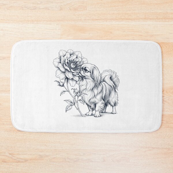 Artikelvorschau, Pekinese riecht Blumen Hundeliebhaber entworfen und verkauft von dian-rody-crest.
