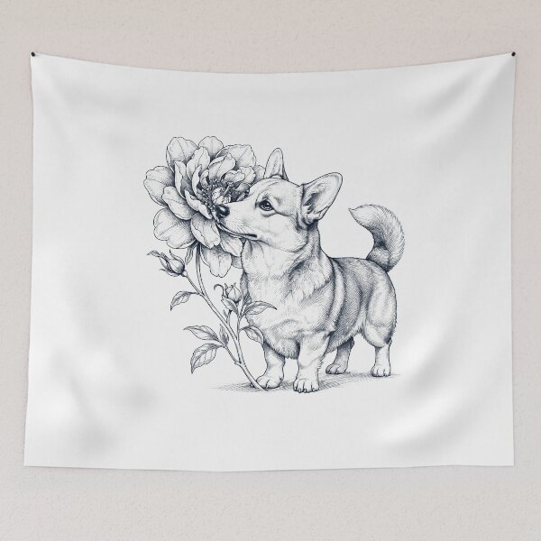 Item preview, Pembroke Welsh Corgi Smell Flower Dog Lover designed and sold by dian-rody-crest.