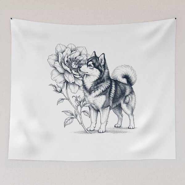 Item preview, Pomsky Smell Flower Dog Lover designed and sold by dian-rody-crest.