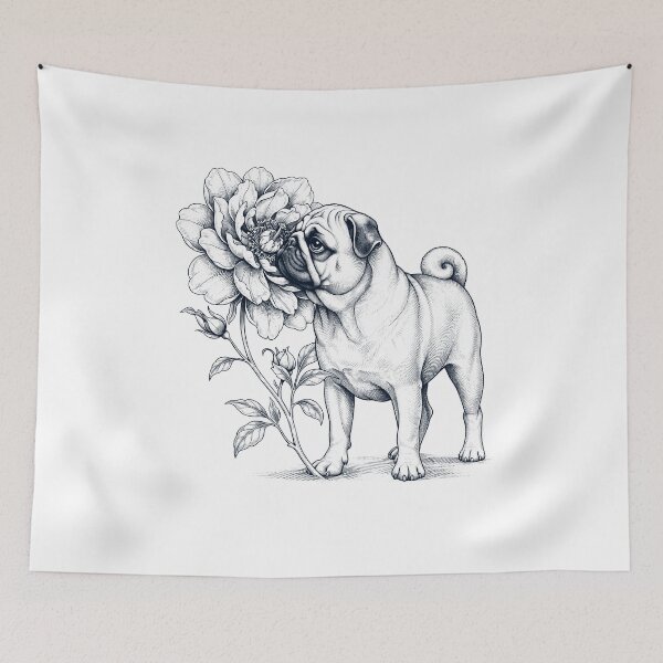 Item preview, Pug Smell Flower Dog Lover designed and sold by dian-rody-crest.