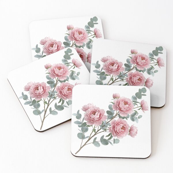 Item preview, Romantic 3D Blush Pink Peony and Eucalyptus Branch designed and sold by meghnad.