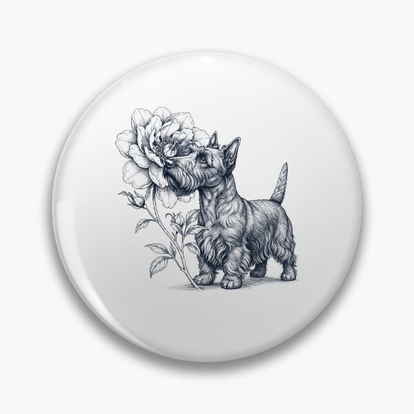 Item preview, Scottish Terrier Smell Flower Dog Lover designed and sold by dian-rody-crest.