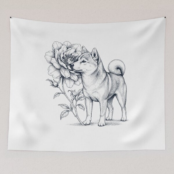 Item preview, Shiba Inu Smell Flower Dog Lover designed and sold by dian-rody-crest.
