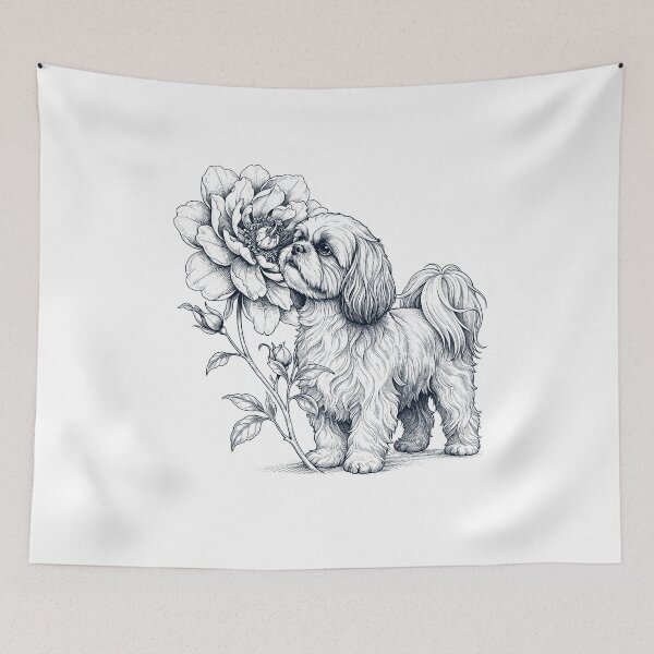 Item preview, Shih Tzu Smell Flower Dog Lover designed and sold by dian-rody-crest.
