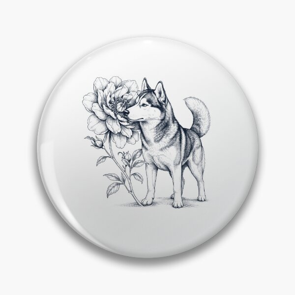 Item preview, Siberian Husky Smell Flower Dog Lover designed and sold by dian-rody-crest.