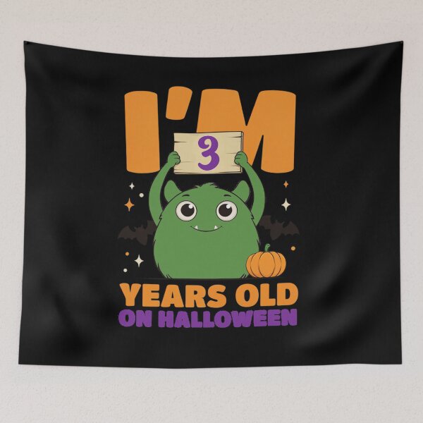 Item preview, Halloween Birthday Age 3 with Cute Monster designed and sold by Greenbaby.
